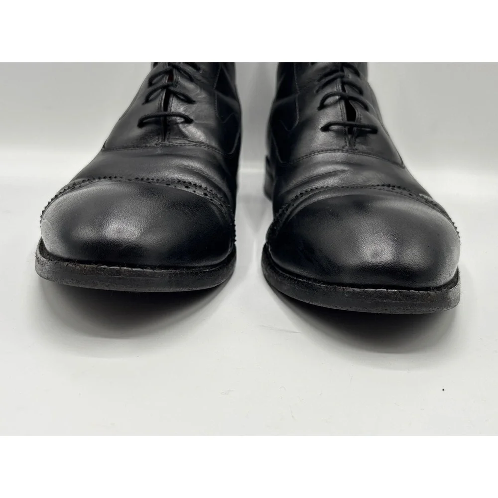 Beckett Simonon Men's Black Leather Cap Toe Lace-Up Dress Boots Size 11.5